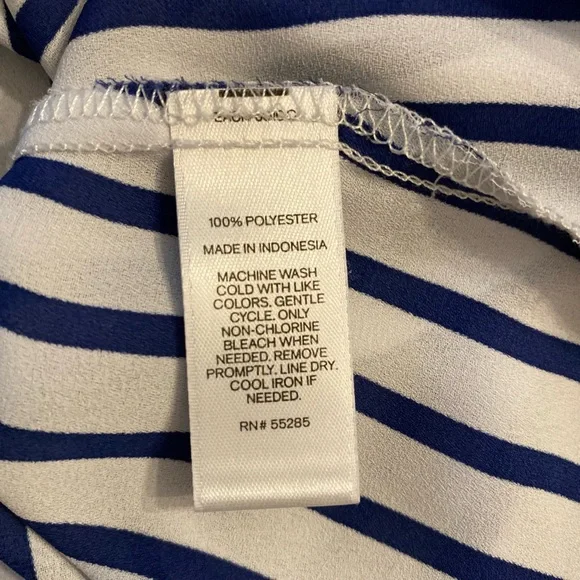 Express Portofino shirt Blue and White Striped Shirt - Picture 5 of 5